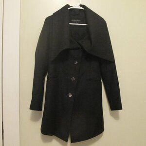 All Saints 100% Wool Black Coat - Long Sleeve Top